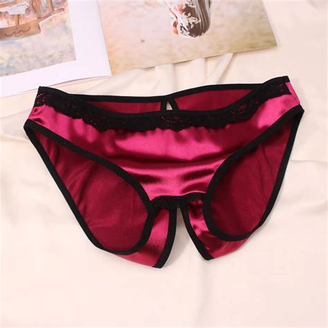 satin crotchless knickers